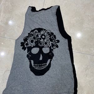 Terez Skull stank Top Size Small